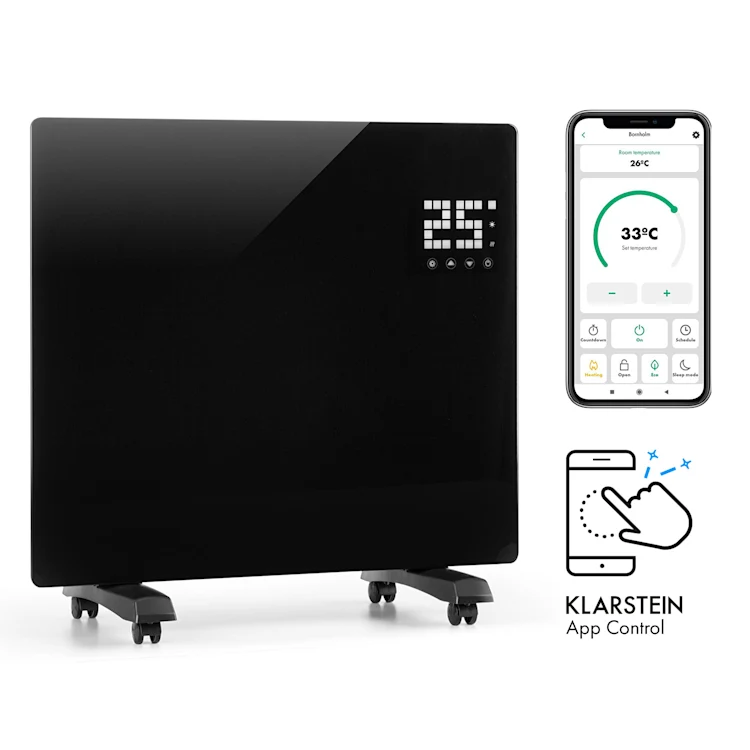 بخاری برقی تک‌ پنل هوشمند کلارشتاین آلمانklarstein Bornholm Single Smart - با کنترل وای‌ فای